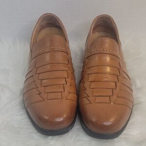 Gravity Defyer Mens Brown Leather Slip On Comfort Shoes Size 11 NWOT